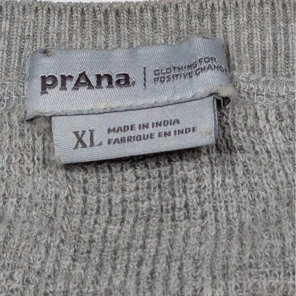 PrAna Sweater Gray V-Neck Relaxed Comfy Neutral XL - Picture 3 of 6